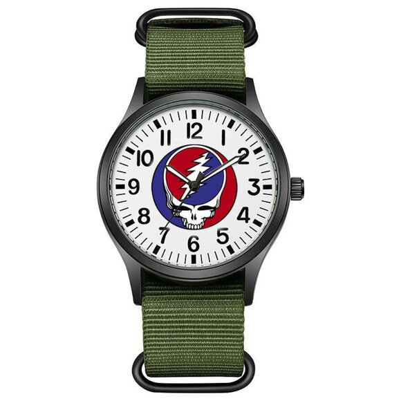 Limited Edition Grateful Dead Analog Watch Green Band Illuminating Hands NWT - Picture 1 of 12